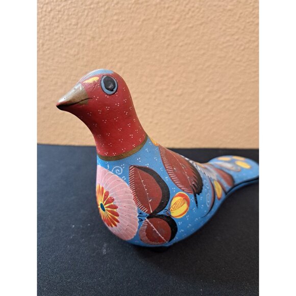 Tonala Mexican Ceramic Bird Figurine Folk Art Vibrant Colors Hand-Painted - Picture 4 of 7